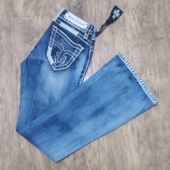 Rock Revival NWOT Women's 26 Amy Flare Embellished Embroidered Distressed - Picture 6 of 16